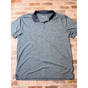 BCG Golf Men XL Blue Grey Space Dye Striped Short Sleeve Performance Polo Shirt